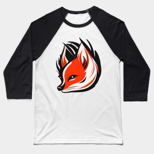 Furry Fox Head Baseball T-Shirt